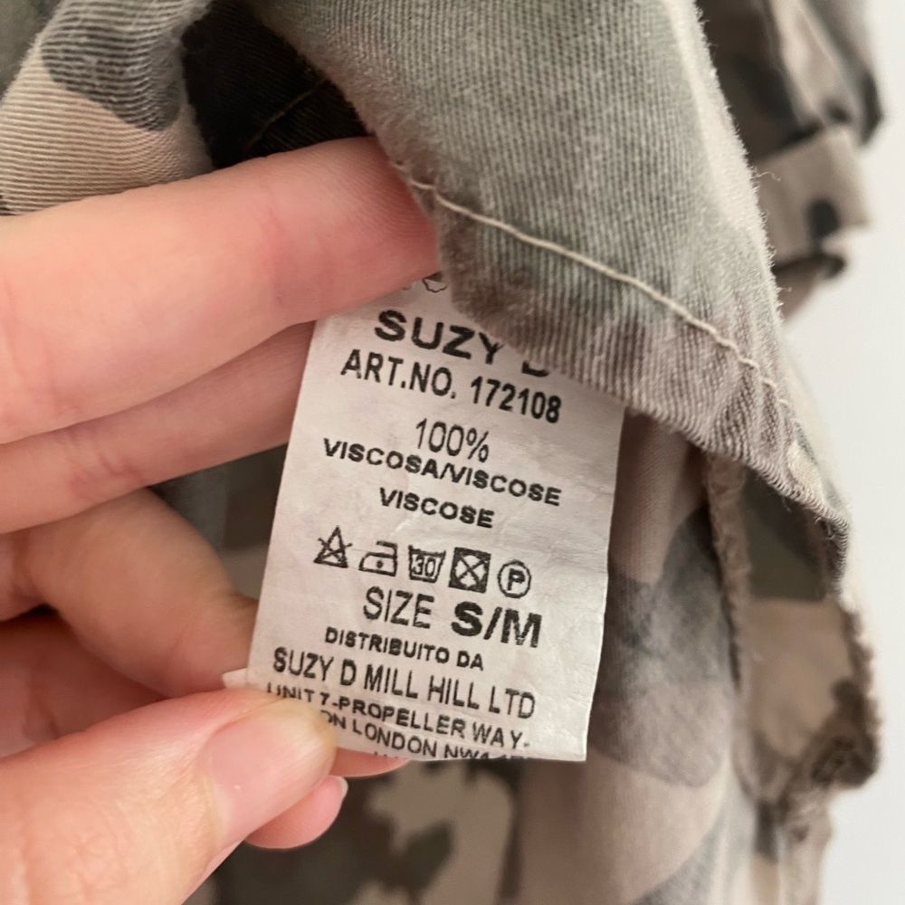 SUZY D LONDON Oversized Button Back Camo Tunic Women’s Blouse in Size M - Picture 5 of 7